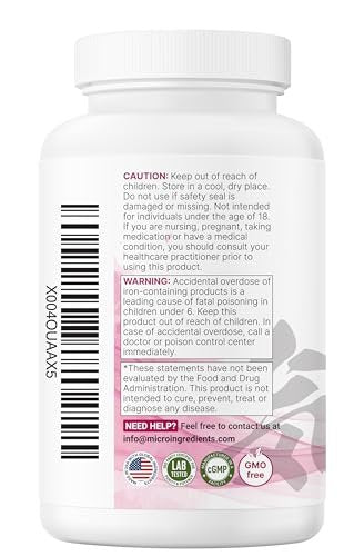 Micro Ingredients Blood Booster+ Iron – Gentle on the Stomach: Iron bisglycinate is a chelated form of iron that – Image 12