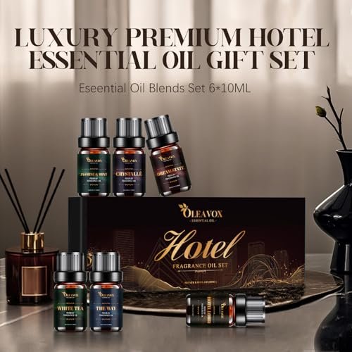 Hotel Diffuser Oils Gift Set, Essential Oils for Diffusers for Home, Luxury Fragrance Oil Set, Candle & Soap Making Scents, Jasmine & Mint, White Tea, The Way, Dream State, Hotel Lobby, Crystallé - görsel 7