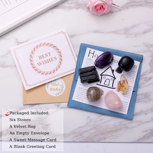 House Protection Crystal Set – Home Protection Crystals for Negative Energy Removal, EMF Cleansing & Spiritual Blessing – New Home Gift, Housewarming Kit, Healing Stones - görsel 4