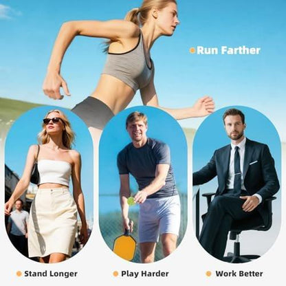 Dr.Tucker+ Achilles Tendonitis Relief Insoles, Foot Orthotic Inserts for Tendon Support and Bone Spurs, Heel Cups for Heel Pain Relief - Blue, L (Women's 9-13 / Men's 8-13)