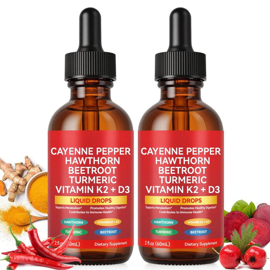 2 Pack Cayenne Pepper Drops, Liquid Cayenne – Organic Cayenne Pepper: Sourced from high-quality organic cayenne, – Image 1