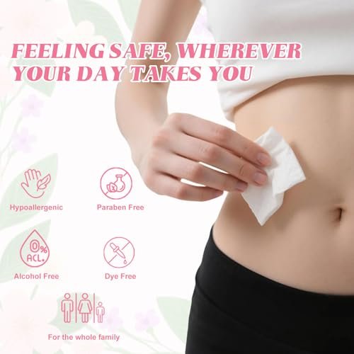 Feminine Wipes Individually Wrapped, – Individually Wrapped: Each wipe is sealed in its own packet, ensuring – Image 1