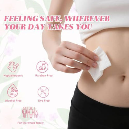 Feminine Wipes Individually Wrapped, – Individually Wrapped: Each wipe is sealed in its own packet, ensuring – Image 1