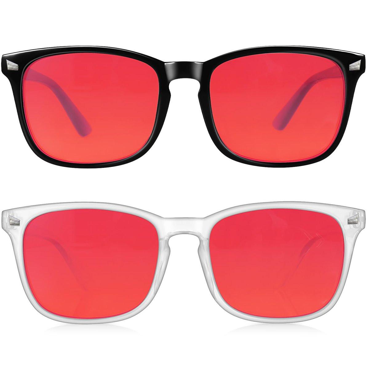 Vbewo 2 Packs Professional Sleep Glasses with 99.9% Blue Light Blocking Dual AR Coatings Red Lens, Computer Gaming Glasses for Men Women, Anti Fatigue & Eye Strain - görsel 11