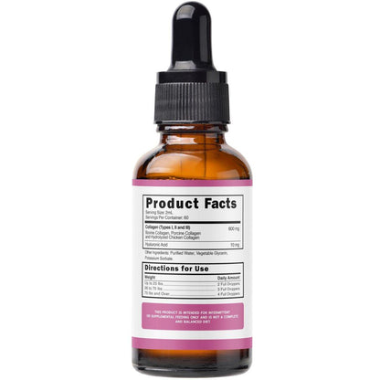 Premium Liquid Collagen for Dogs (120ml) Daily Collagen Dogs Supplement Drops with Types I, II & III & Hyaluronic Acid - Dog Supplement for Joints and Digestive Health - All Breeds & Sizes - USA Made