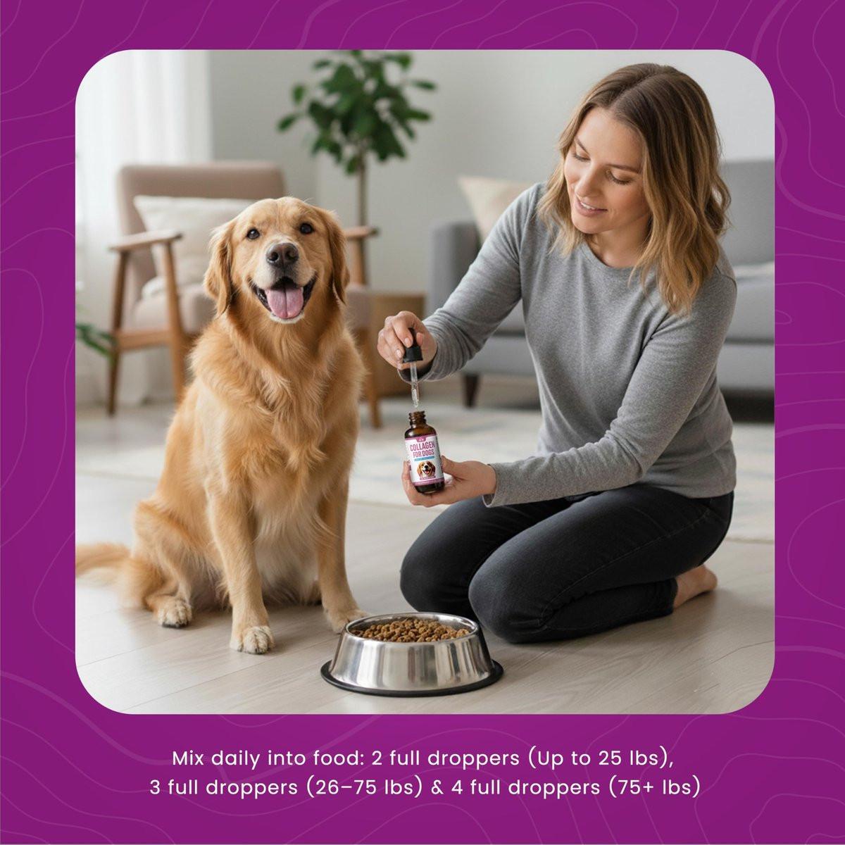 Premium Liquid Collagen for Dogs (120ml) Daily Collagen Dogs Supplement Drops with Types I, II & III & Hyaluronic Acid - Dog Supplement for Joints and Digestive Health - All Breeds & Sizes - USA Made - görsel 13