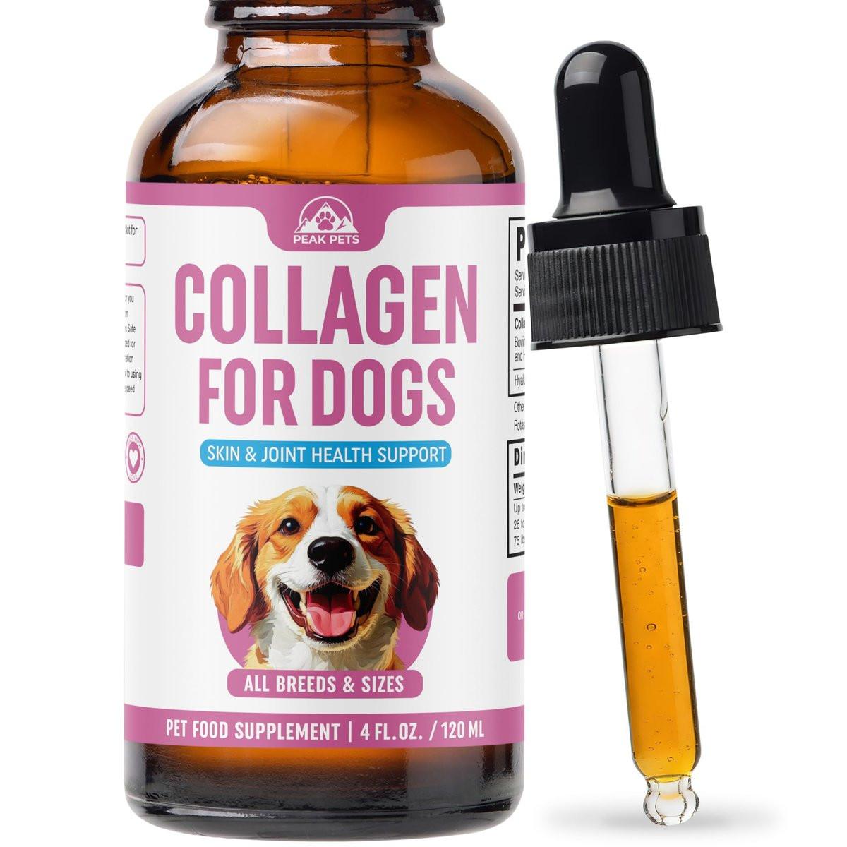 Premium Liquid Collagen for Dogs (120ml) Daily Collagen Dogs Supplement Drops with Types I, II & III & Hyaluronic Acid - Dog Supplement for Joints and Digestive Health - All Breeds & Sizes - USA Made - görsel 1