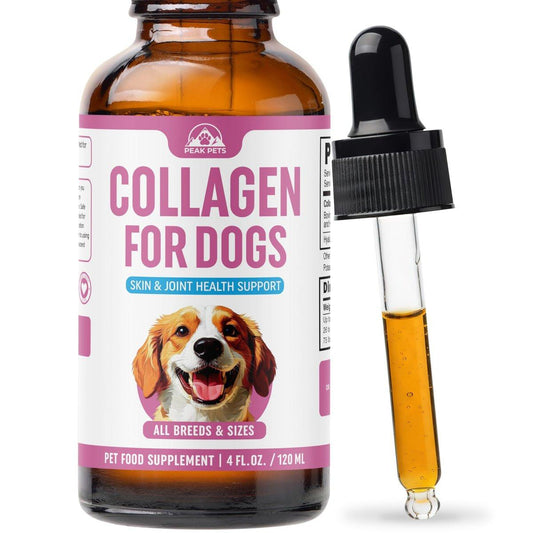 Premium Liquid Collagen for Dogs (120ml) Daily Collagen Dogs Supplement Drops with Types I, II & III & Hyaluronic Acid - Dog Supplement for Joints and Digestive Health - All Breeds & Sizes - USA Made