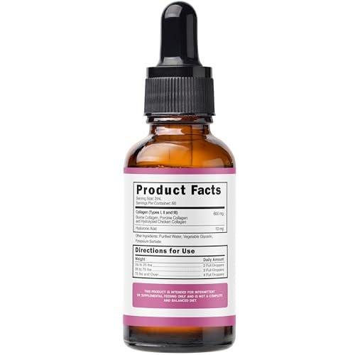 Premium Liquid Collagen for Dogs (120ml) Daily Collagen Dogs Supplement Drops with Types I, II & III & Hyaluronic Acid - Dog Supplement for Joints and Digestive Health - All Breeds & Sizes - USA Made - görsel 4