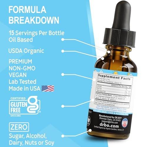 Kids Probiotic Liquid Drops Organic - Organic Probiotics for Kids Probiotics Age 4+, Digestive Health, Immune Support, Flora Gut Health Supplements - Vegan Kid Liquid Probiotic Drops, Non-GMO 1 Fl Oz - görsel 16