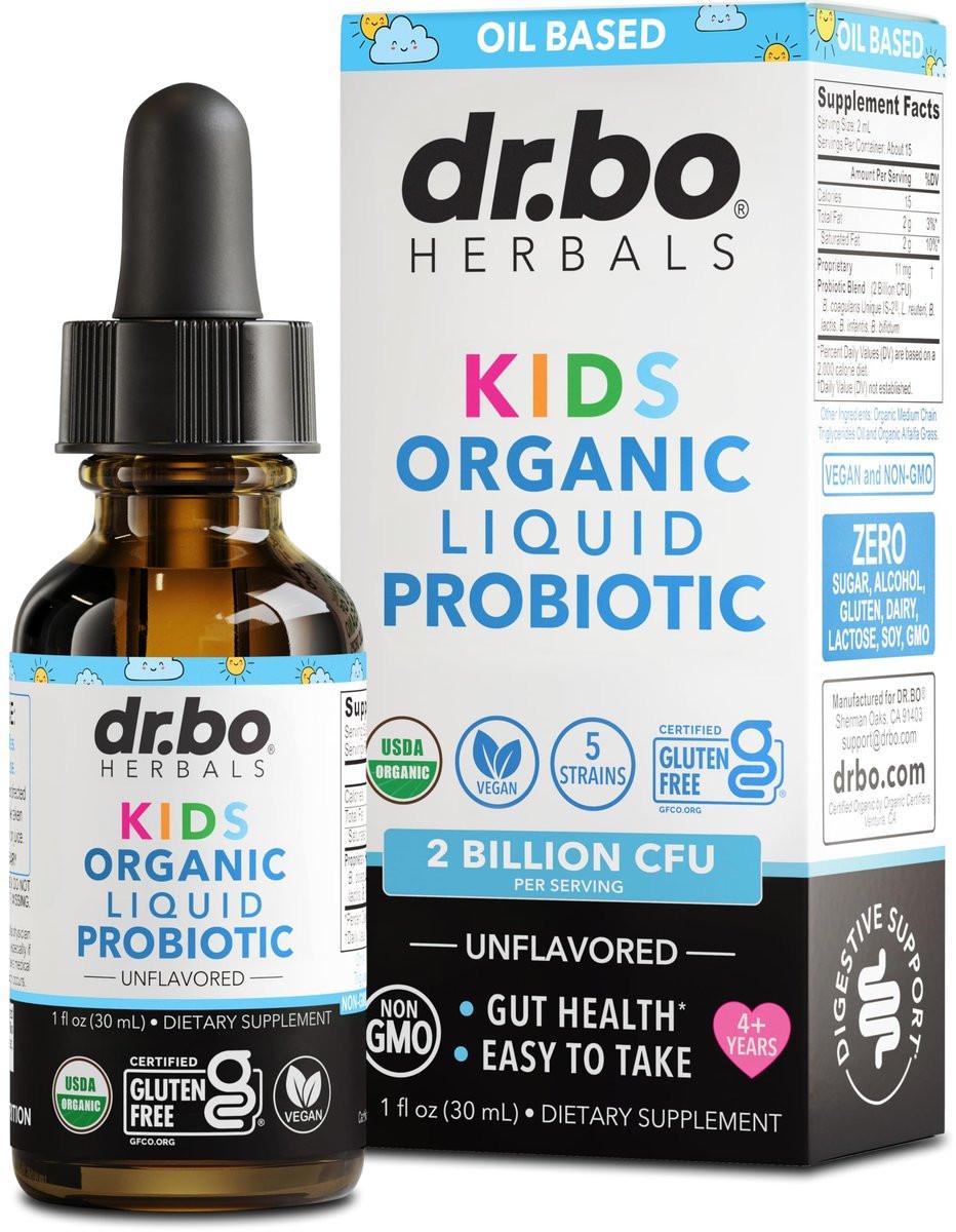 Kids Probiotic Liquid Drops Organic - Organic Probiotics for Kids Probiotics Age 4+, Digestive Health, Immune Support, Flora Gut Health Supplements - Vegan Kid Liquid Probiotic Drops, Non-GMO 1 Fl Oz - görsel 1