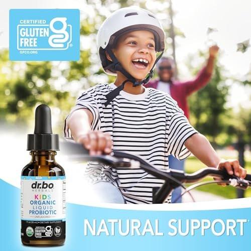 Kids Probiotic Liquid Drops Organic - Organic Probiotics for Kids Probiotics Age 4+, Digestive Health, Immune Support, Flora Gut Health Supplements - Vegan Kid Liquid Probiotic Drops, Non-GMO 1 Fl Oz - görsel 10