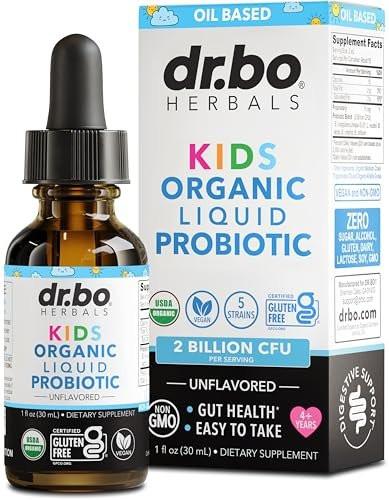 Kids Probiotic Liquid Drops Organic - Organic Probiotics for Kids Probiotics Age 4+, Digestive Health, Immune Support, Flora Gut Health Supplements - Vegan Kid Liquid Probiotic Drops, Non-GMO 1 Fl Oz - görsel 2