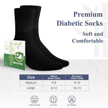 Cirorld Bamboo Viscose Diabetic Socks for Women, 6 Pairs Non Binding Wide Top, Seamless Loose Cushion Socks for Swollen Feet