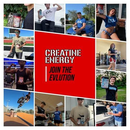 Evlution Nutrition Creatine Energy - Supports Muscle Growth, Boosts Energy, Endurance & Cognition - 5g Pure Creatine Monohydrate Per Serving - B + C Vitamin Complex - 30 Servings - Rocket Pop - görsel 3