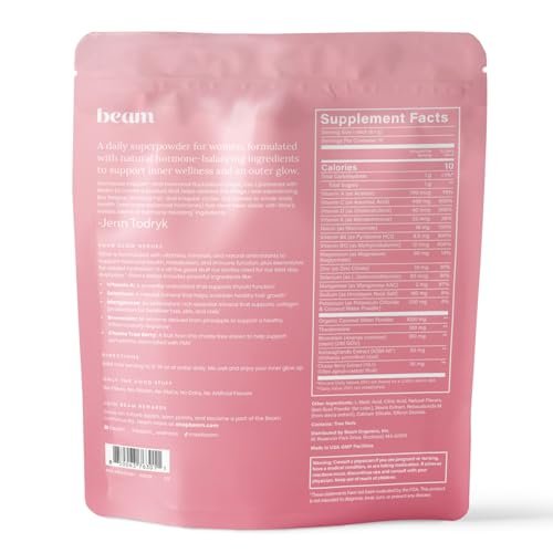 Beam Glow Women's Wellness Supplement, Cortisol Support with Ashwagandha for Women, Daily Vitamins for Cycle Health, Mood, Energy & Stress Support with Selenium, Zinc, Vitamin A, Biotin, B Vitamins - görsel 4