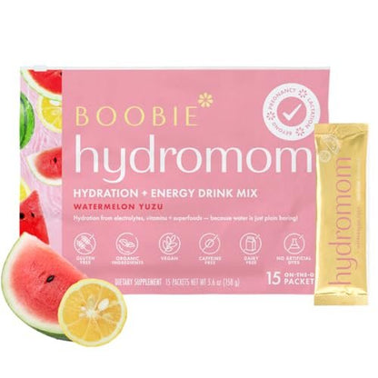 Boobie Hydromom Superfood Electrolyte Drink – Refreshing Watermelon Yuzu Flavor: A deliciously light and fruity – Image 2