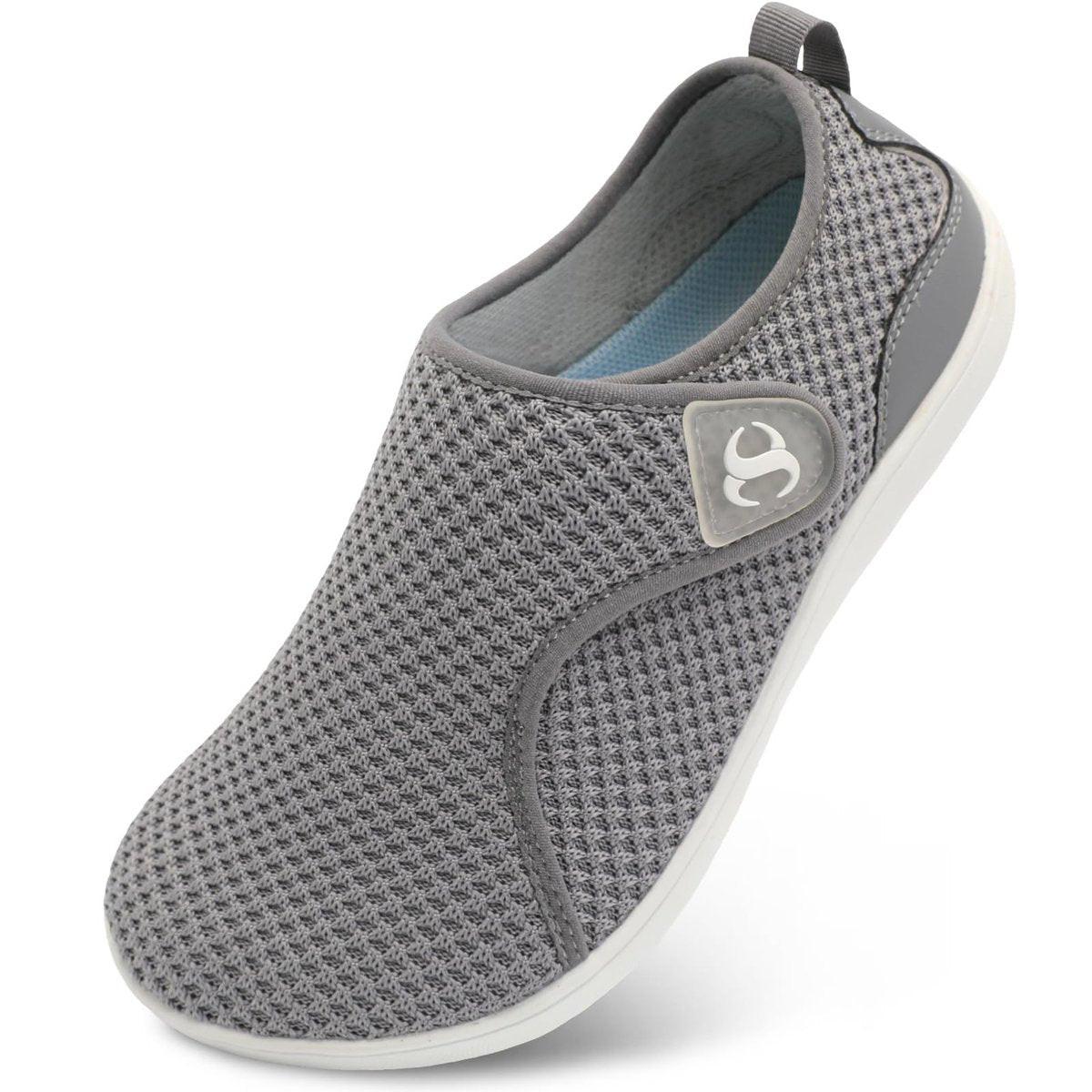 Scurtain Wide Toe Box Shoes Women Diabetic Nurse Shoes Non Slip Neuropathy Bunion Edema Shoe Spring Summer Breathable Zero Drop Barefoot Sneakers Ladies Casual Walking Shoes Size 9 Grey - görsel 2