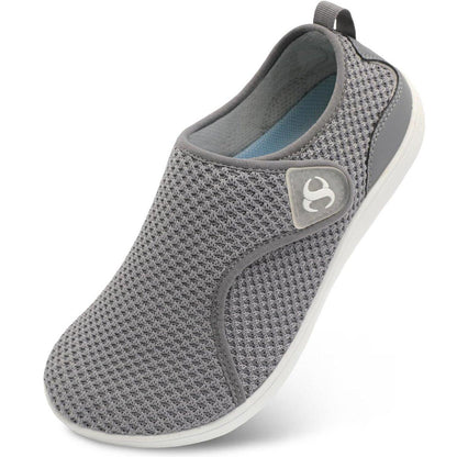 Scurtain Wide Toe Box Shoes Women Diabetic Nurse Shoes Non Slip Neuropathy Bunion Edema Shoe Spring Summer Breathable Zero Drop Barefoot Sneakers Ladies Casual Walking Shoes Size 9 Grey