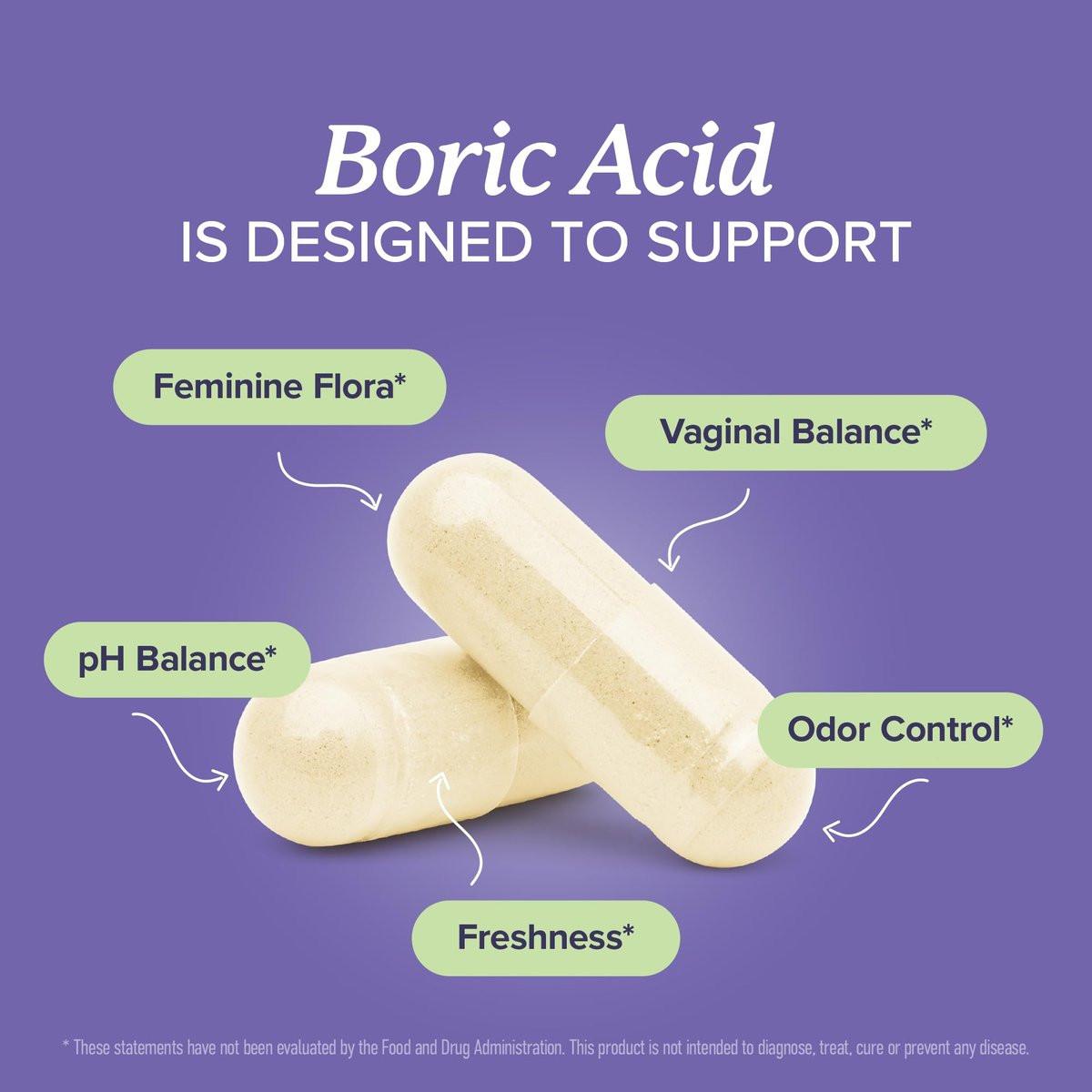 Boric Acid Suppositories for Women 600mg | pH Balance, Vaginal Odor & Itching | Feminine Hygiene & Intimate Health Support | Unscented, Vegan | 30 Ct - görsel 3