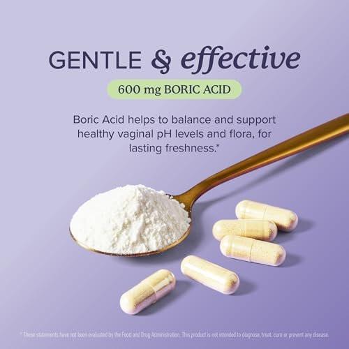 Boric Acid Suppositories for Women 600mg | pH Balance, Vaginal Odor & Itching | Feminine Hygiene & Intimate Health Support | Unscented, Vegan | 30 Ct - görsel 6