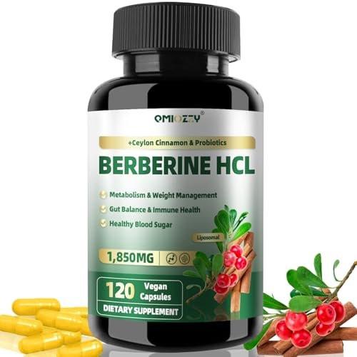 Berberine Supplement 1500mg, Liposomal Berberine with Ceylon Cinnamon & Probiotics for Women, Men, Himalayas Plus Extract, Support Gut Health, Blood Sugar Level Immunity, 60-Day Supply, 120 Capsules - görsel 8