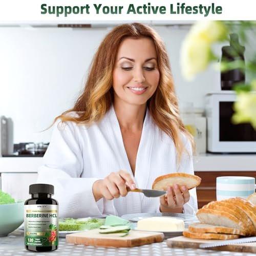 Berberine Supplement 1500mg, Liposomal Berberine with Ceylon Cinnamon & Probiotics for Women, Men, Himalayas Plus Extract, Support Gut Health, Blood Sugar Level Immunity, 60-Day Supply, 120 Capsules - görsel 1