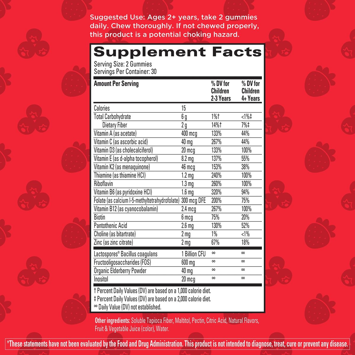 Hyland's Kids Multivitamin + Digestive Support Children's Supplement, Sugar Free Mixed Berry Flavored Gummies with Probiotics & Fiber, 60ct Bottle - görsel 14