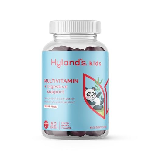 Hyland's Kids Multivitamin + Digestive Support Children's Supplement, Sugar Free Mixed Berry Flavored Gummies with Probiotics & Fiber, 60ct Bottle - görsel 1