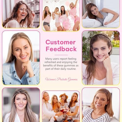 Feminine Probiotics Gummies for Women with Slippery Elm, Vaginal Probiotics for Women Gummies, Feminine Balance pH Gummies for Healthy Odor, Improve Immune, Support Vaginal Health - 60 Pineapple Gummies