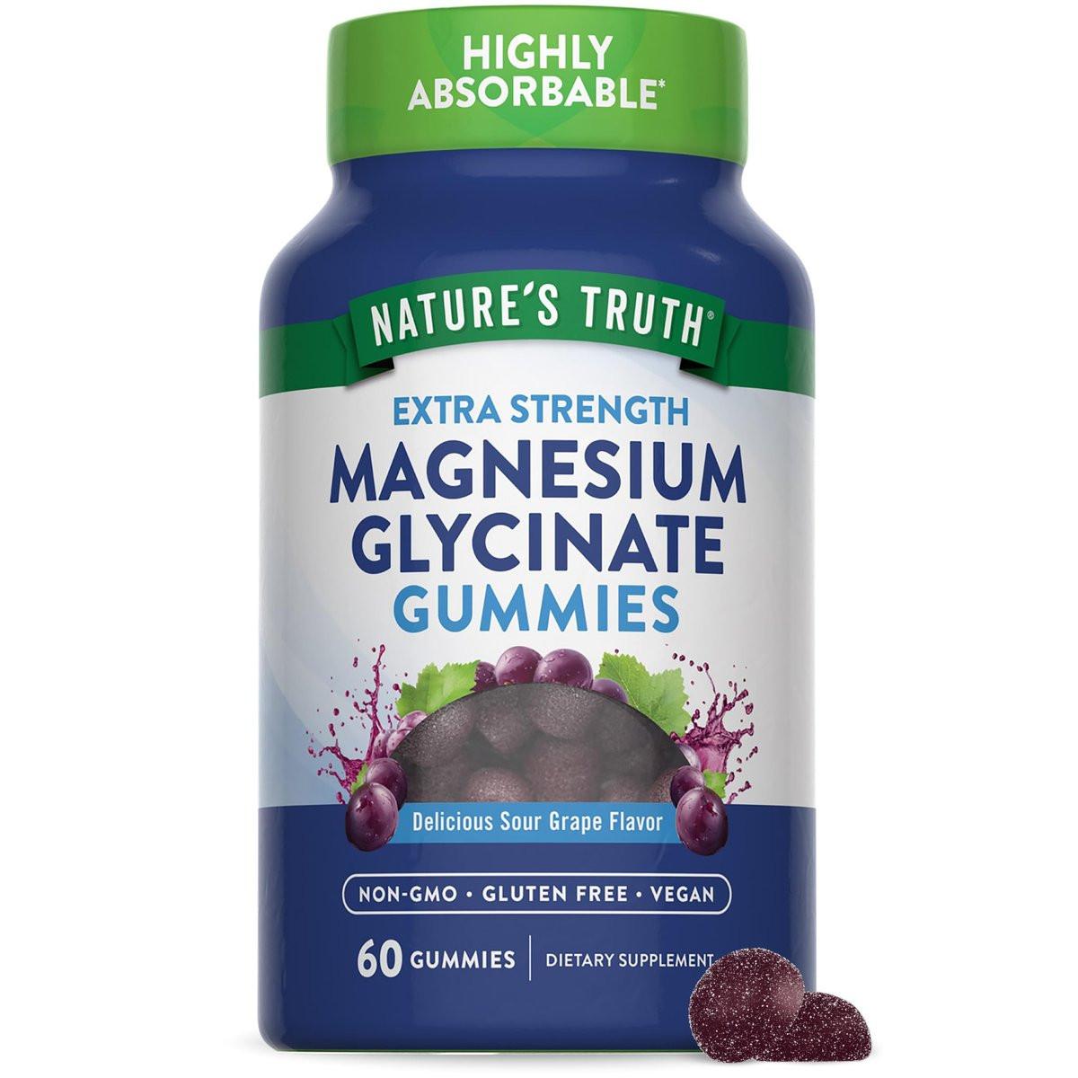 Nature's Truth Magnesium Glycinate Gummies | 60 Count | Sour Grape Flavor | Vegan, Non-GMO & Gluten Free Supplement - görsel 7