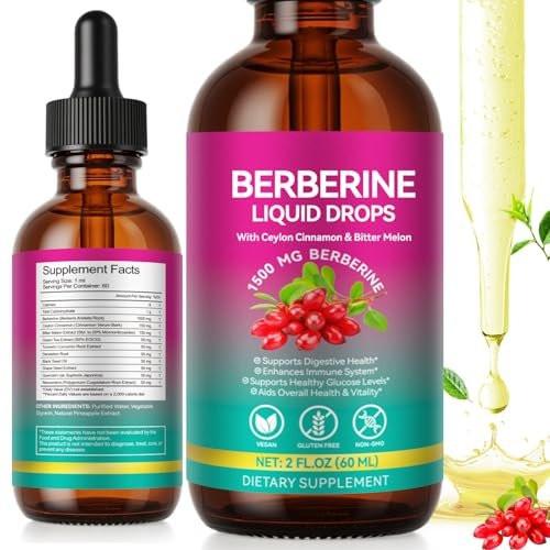 Berberine Supplement Liquid 60ml, Berberine with Ceylon Cinnamon, Berberine Drops with Turmeric Curcumin, Bitter Melon, Immune Support, Digestive Health Support - görsel 2