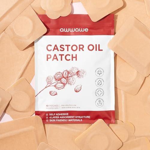 awwawe Castor Oil Pack Wrap (40 Count), 4 Sizes, Disposable Cotton Patches, Leak-Proof, Skin-Friendly and Breathable, for Belly, Joints and Body Care (Oil Not Included) - görsel 11