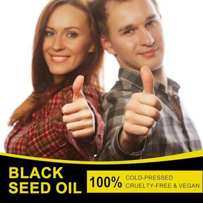 Organic Black Seed Oil - 100% Pure Unrefined, Natural Cold Pressed Black Seed Oil with 2% TQ and a Dynamic Harmony of Omegas 3, 6, 9 Antioxidant, Immune Boost, Joints, Skin & Hair 2.02 Fl Oz (2 Pack)