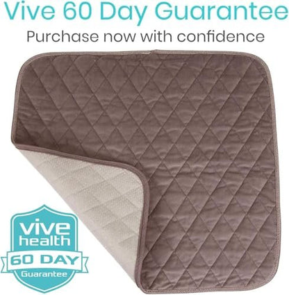 Sures Waterproof Chair Pads for Incontinence (22" x 21") - Washable, Waterproof Seat Protector - Chair Protector Seat Cover - Absorbent Pad for Bed, Seat, Car, Wheelchair & Recliner (Brown, 2 Pack)