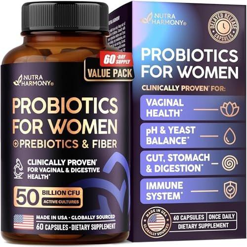 Probiotics for Women 50 Billion CFU - Vaginal Probiotics Clinically Proven for Yeast & pH Balance - Digestion & Bloating Relief - 8 Strains + Prebiotics - Delay Release - Lab Tested, 60 Capsules - görsel 18
