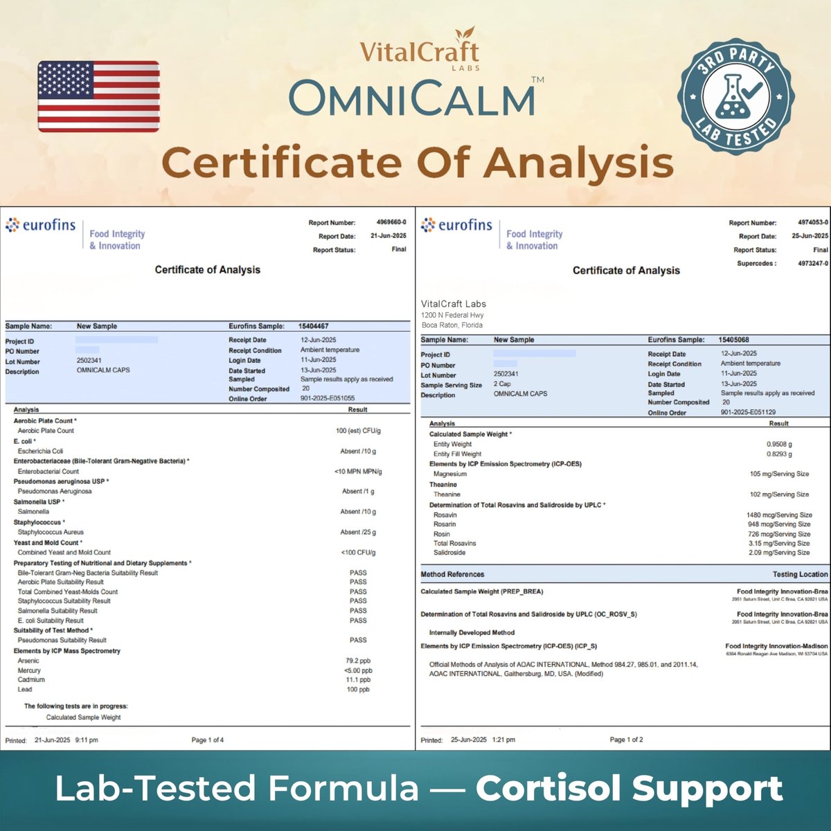 OmniCalm Cortisol Supplements for Women & Men | Cortisol Reducer & Manager with Sensoril Ashwagandha, Suntheanine L-Theanine, Magnesium Glycinate | Physician-Formulated 14-in-1 Stress Relief - USA - görsel 17