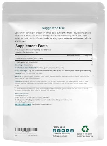Instant Creatine Monohydrate Powder, 5g Per – Item Weight: 1.2 kilograms – Image 7