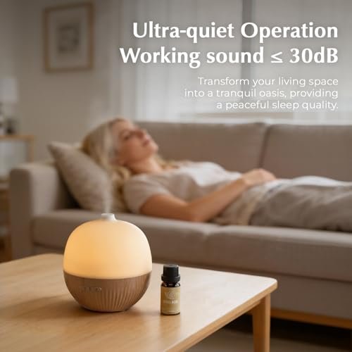 ARVIDSSON Essential Oil Diffuser, 100ml Small Aromatherapy Diffuser with Mood Light, Ultrasonic Oil Diffusers for Home, Mini Diffuser for Essential Oils, Gift for Women - görsel 2