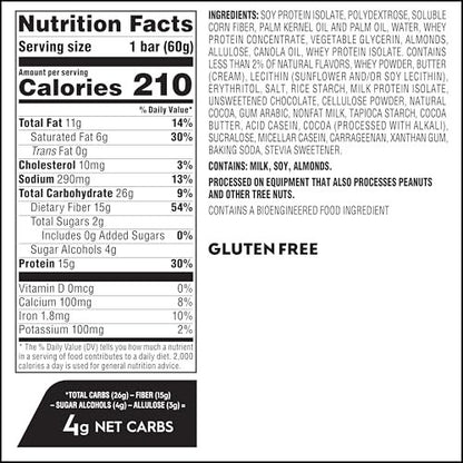 Atkins High Protein Bars, Cookie Fusion Flavor, 15g Protein, 4g Net Carbs, Keto Friendly, Low Sugar, 4 Count