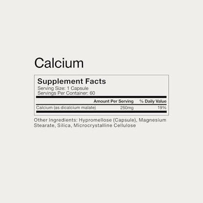 Momentous Calcium with DimaCal Supplement - 250 mg Capsules for Foundational & Bone Health Support - NSF Certified for Sport - Gluten-Free - 60 Servings