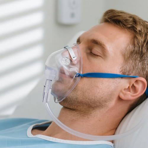 Ventisera 2 Pack Oxygen Mask for Face with 6.6 Ft Tubing and Adjustable Elastic Strap - Adult - Clear Size M L (No Cup) - görsel 6