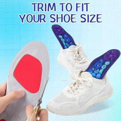 Glitopper Acupressure Magnetic Insoles Orthopedic Massage Insoles with Magnetic Technology Shock Absorption Arch Support Helps Blood Circulation and Relieve Fatigue (Blue, M (Men 8-11/Women 9-12))