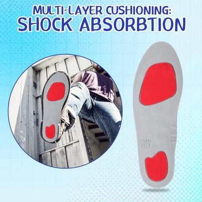 Glitopper Acupressure Magnetic Insoles Orthopedic Massage Insoles with Magnetic Technology Shock Absorption Arch Support Helps Blood Circulation and Relieve Fatigue (Blue, M (Men 8-11/Women 9-12))