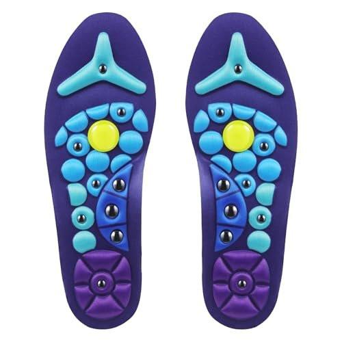 Glitopper Acupressure Magnetic Insoles Orthopedic Massage Insoles with Magnetic Technology Shock Absorption Arch Support Helps Blood Circulation and Relieve Fatigue (Blue, M (Men 8-11/Women 9-12)) - görsel 2