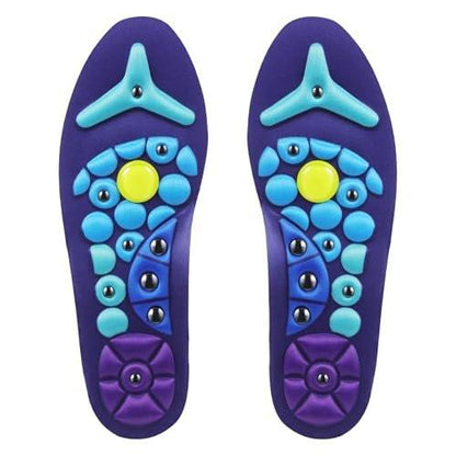 Glitopper Acupressure Magnetic Insoles Orthopedic Massage Insoles with Magnetic Technology Shock Absorption Arch Support Helps Blood Circulation and Relieve Fatigue (Blue, M (Men 8-11/Women 9-12))