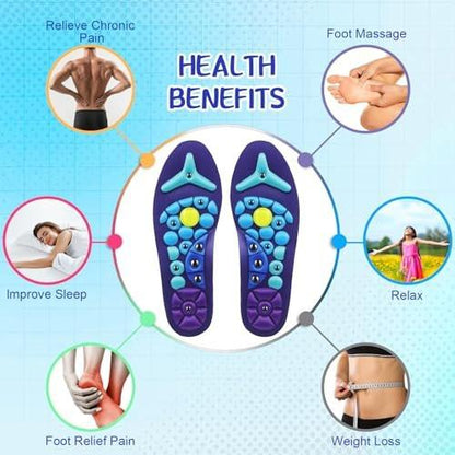 Glitopper Acupressure Magnetic Insoles Orthopedic Massage Insoles with Magnetic Technology Shock Absorption Arch Support Helps Blood Circulation and Relieve Fatigue (Blue, M (Men 8-11/Women 9-12))
