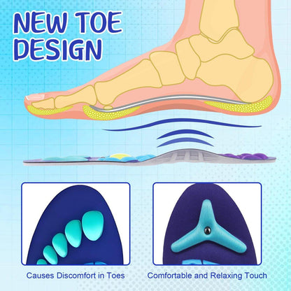 Glitopper Acupressure Magnetic Insoles Orthopedic Massage Insoles with Magnetic Technology Shock Absorption Arch Support Helps Blood Circulation and Relieve Fatigue (Blue, M (Men 8-11/Women 9-12))