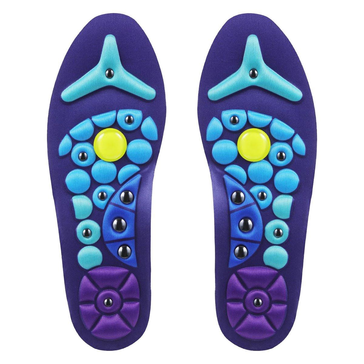 Glitopper Acupressure Magnetic Insoles Orthopedic Massage Insoles with Magnetic Technology Shock Absorption Arch Support Helps Blood Circulation and Relieve Fatigue (Blue, M (Men 8-11/Women 9-12)) - görsel 1