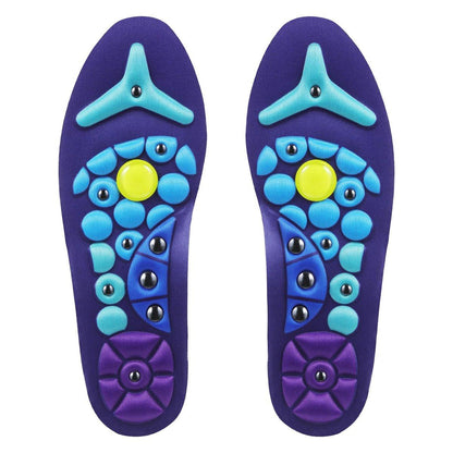 Glitopper Acupressure Magnetic Insoles Orthopedic Massage Insoles with Magnetic Technology Shock Absorption Arch Support Helps Blood Circulation and Relieve Fatigue (Blue, M (Men 8-11/Women 9-12))